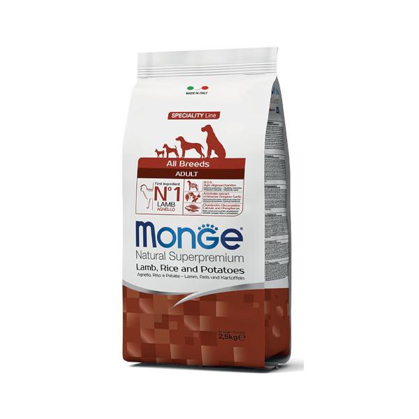 Monge Cane Adult All Breeds con Agnello, Riso e Patate 2,5 Kg Monge Cane Adult All Breeds con Agnello, Riso e Patate 2,5 Kg